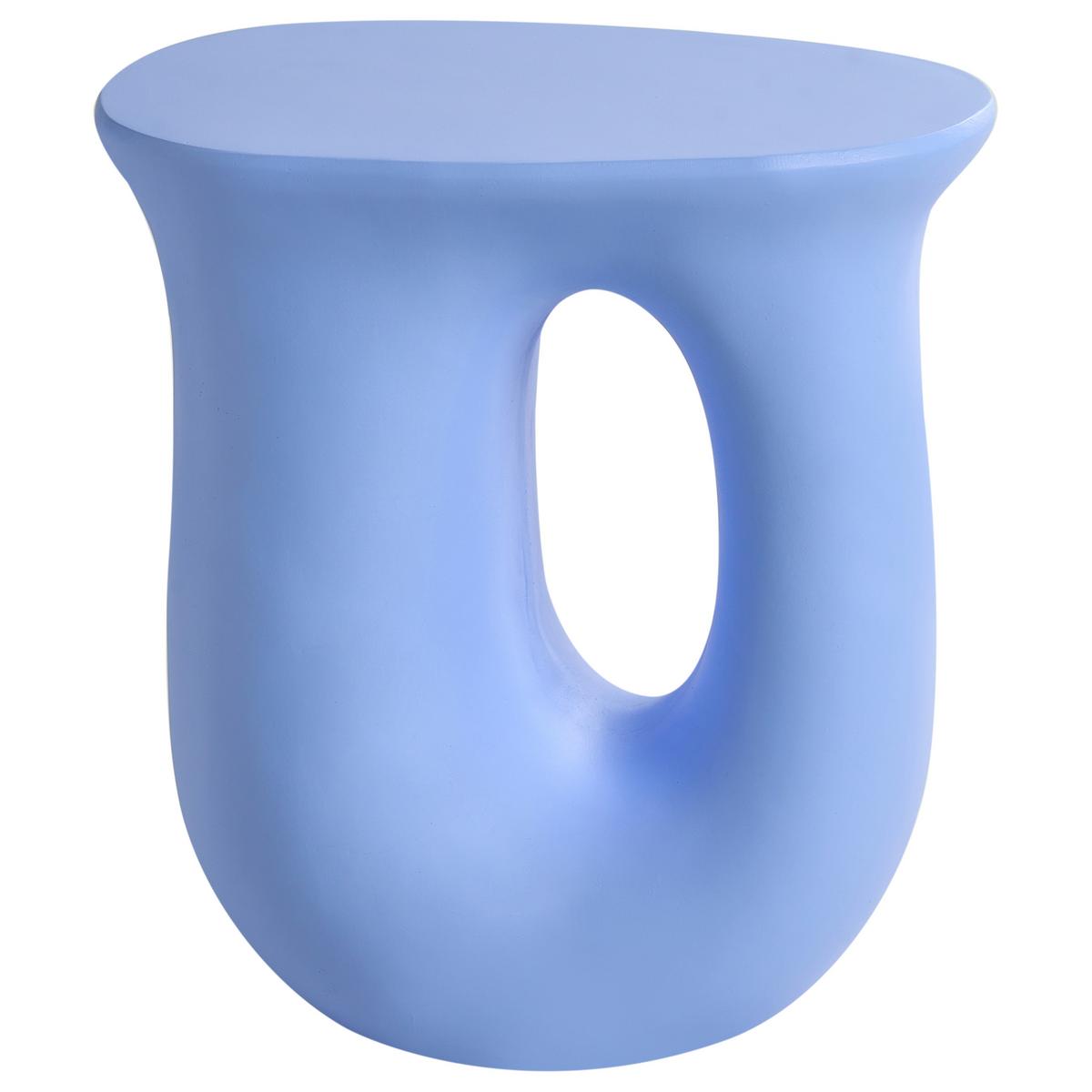 BEISTELLTISCH 42/28 cm Blau Idro - Blau, Keramik (42/28/46cm) - Beliani