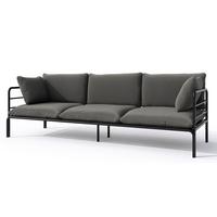 GARTEN-SOFA Worcully Anthrazit/Schwarz - Anthrazit, Textil (225/80/80cm) - Selsey