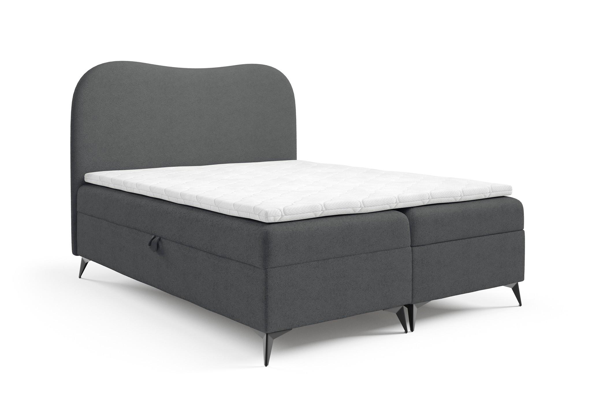 BOXBETT Blair Premium überlänge - Dunkelgrau, Holzwerkstoff/Textil (200/220cm) - Fun Möbel