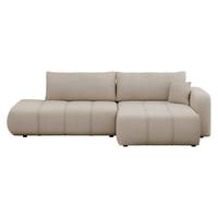 ECKSOFA Furyn O, Seite: Rechts - Beige/Schwarz, Holzwerkstoff/Kunststoff (262/145cm) - MIRJAN24
