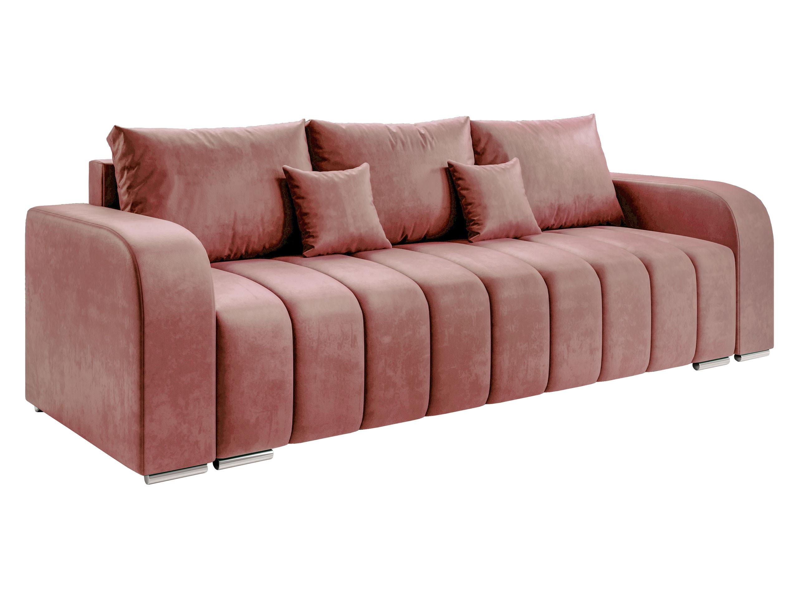 SCHLAFSOFA Pufetto - Silberfarben/Rosa, Holz/Textil (244/86/90cm) - MIRJAN24