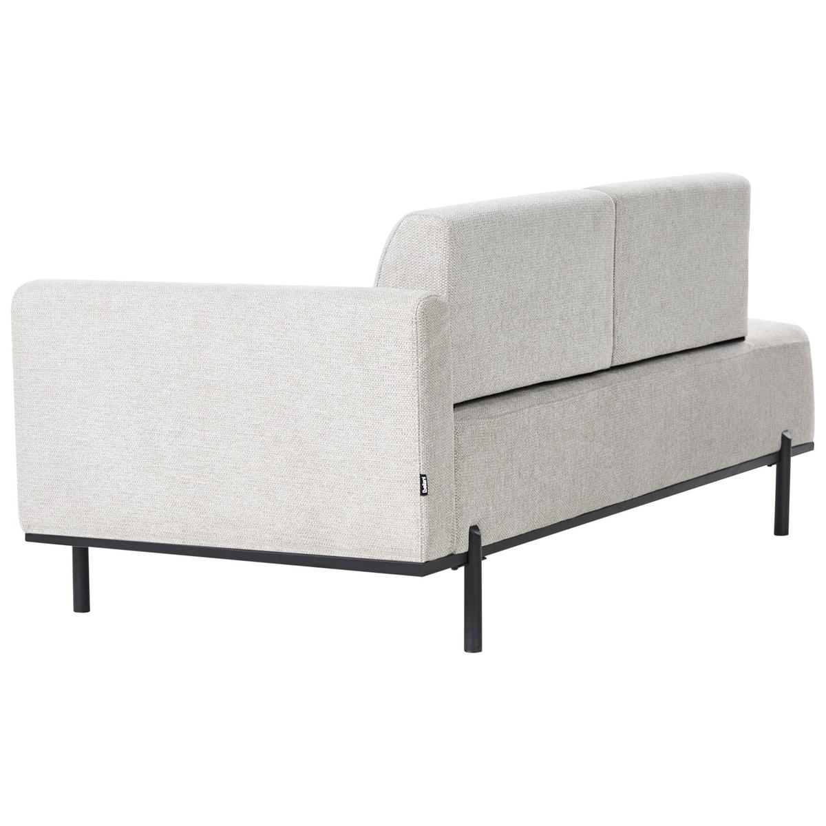CHAISELONGUE Kunstleinen Hellgrau Savasse - Hellgrau/Schwarz, Textil (170/78/85cm) - Beliani