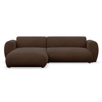 ECKSOFA Emia Braun links - Schwarz/Braun, Kunststoff/Textil (262/156cm) - Selsey