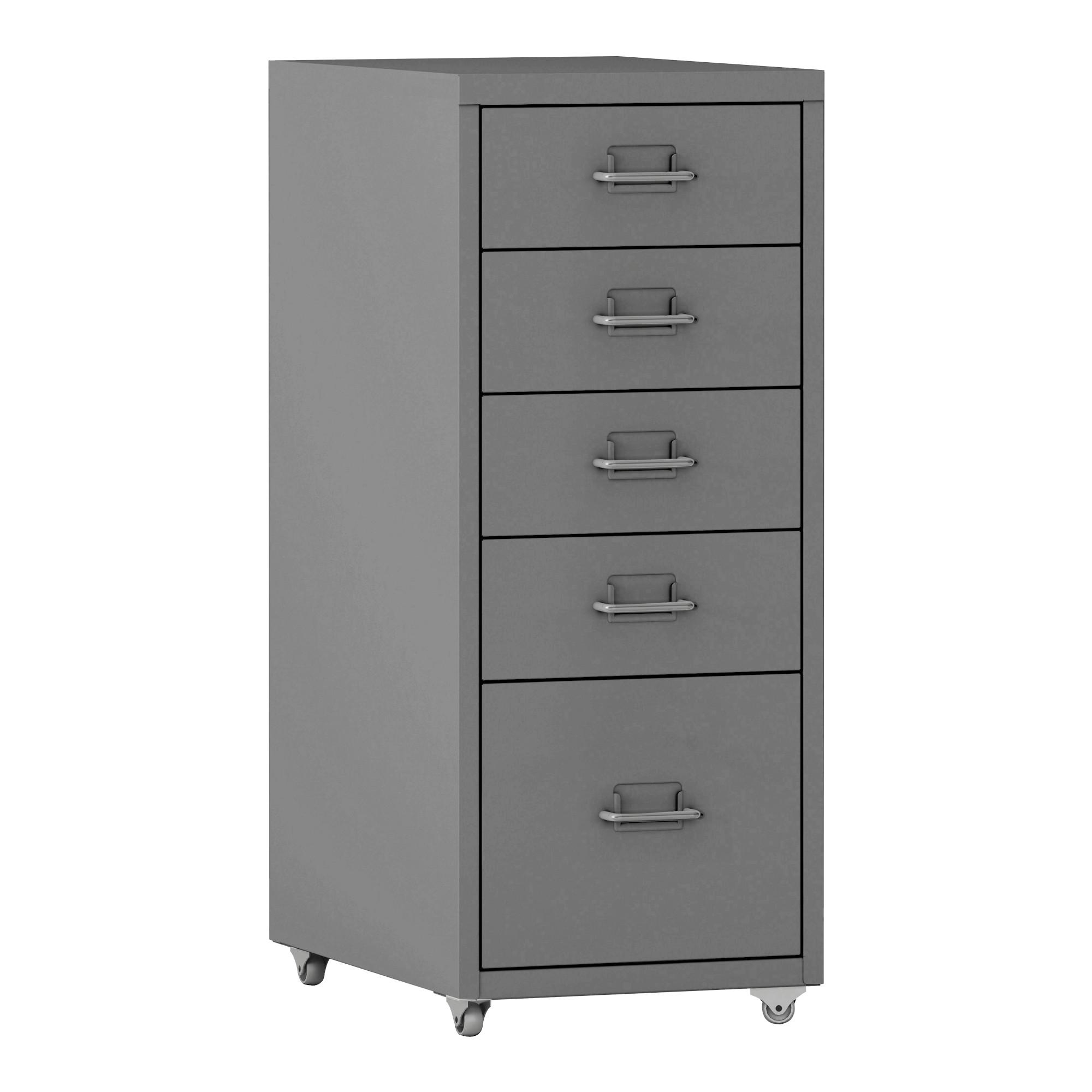 ROLLCONTAINER Kökar - Grau, Metall (28/69/41cm) - [en.casa]
