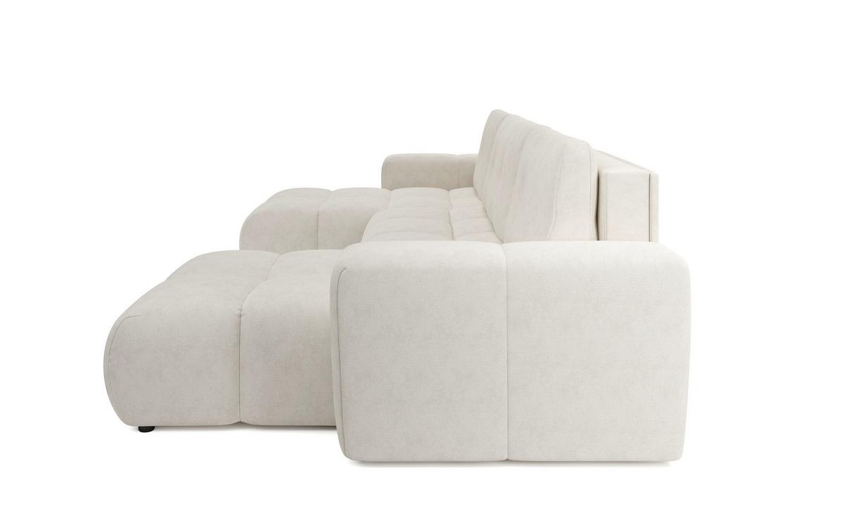 WOHNLANDSCHAFT DUCA U Beige Jersey mit Schlaffunktion - Beige, Holz (359/88/177cm) - MASSENO