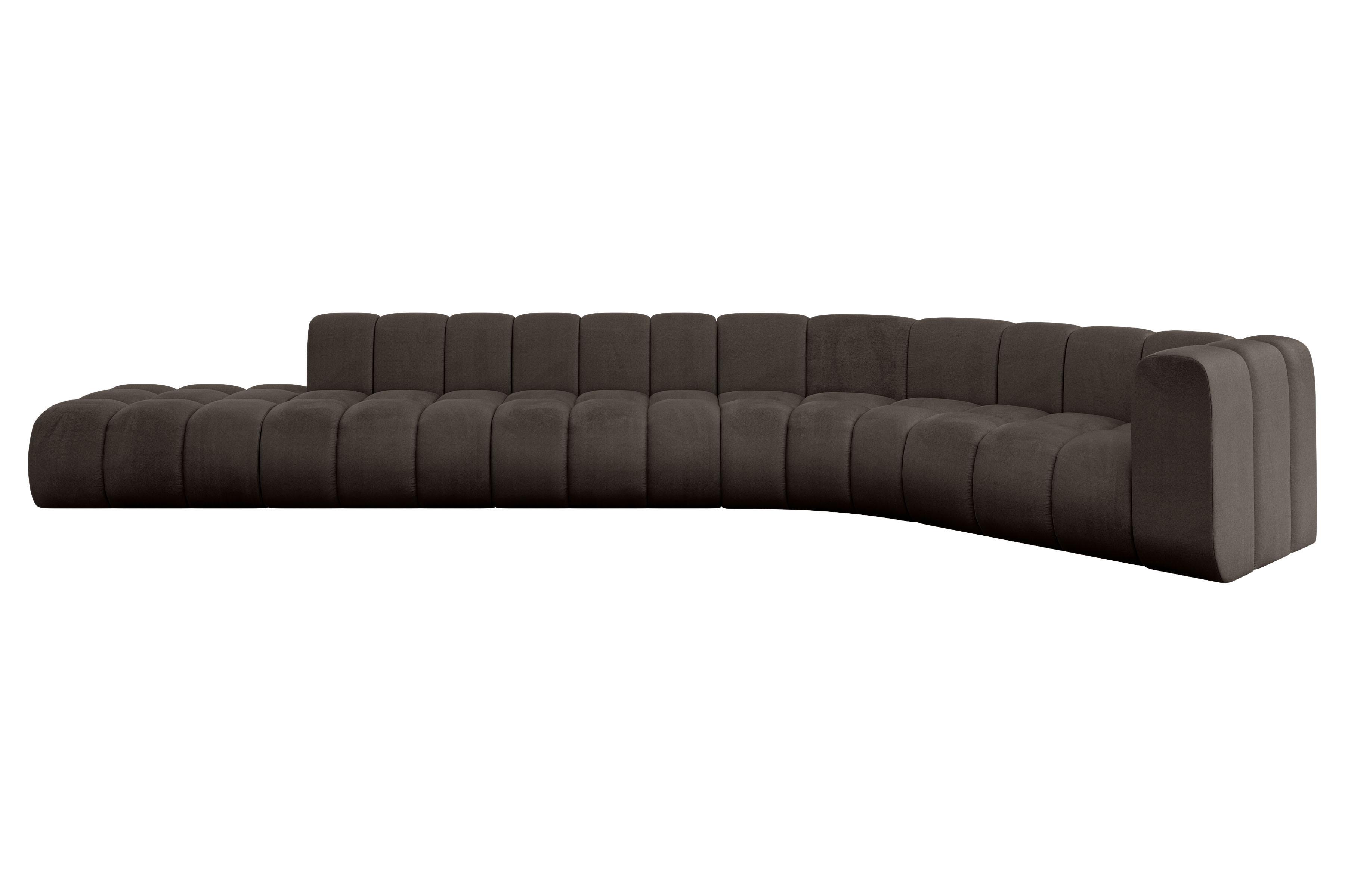 ECKSOFA modulares Sofa Tilmo-L2 - 490x194x70 cm Braun - Braun, Holzwerkstoff/Textil (490/194cm) - ALTDECOR