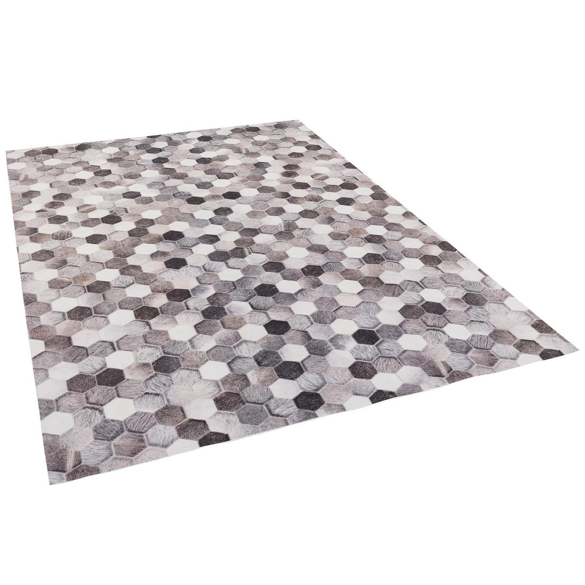 KUNSTFASER PATCHWORK TIERFELL PIXEL - Beige/Grau, Textil (160/230cm) - Pergamon