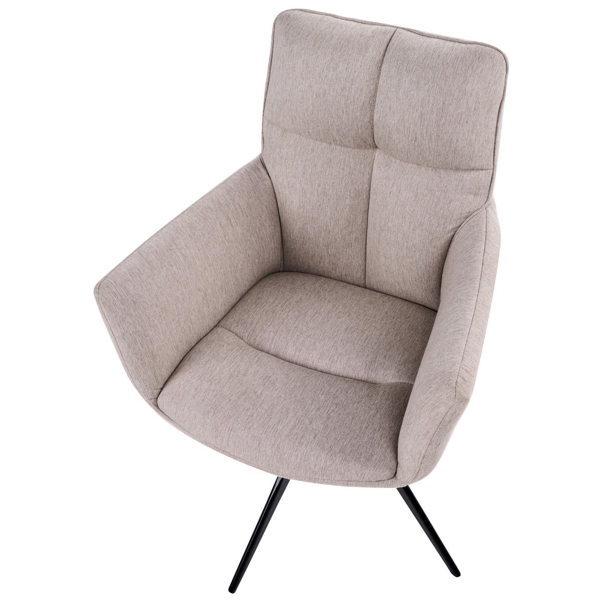 ESSZIMMERSTUHL drehbar Stoff Beige Corbie - Beige, Textil (62/89/67cm) - Beliani