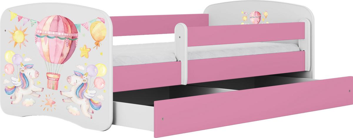 KINDERBETT Emily mit Schublade und Matratze, Rosa 80x160 cm - Hellrosa, Holzwerkstoff (160/80cm) - WFL GROUP