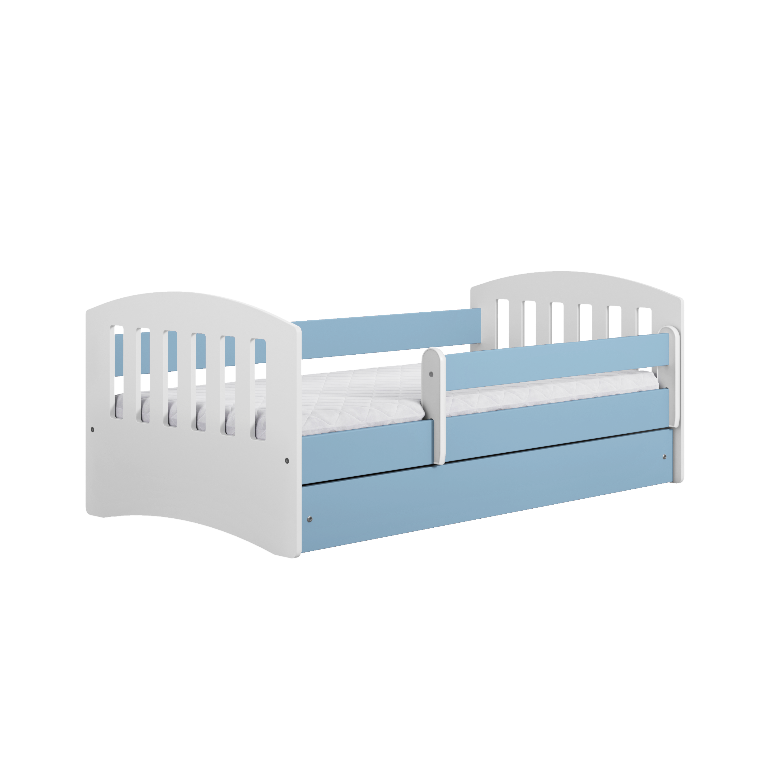 KINDERBETT CLASSIC mit Schublade ohne Matratze Blau 90/65/164 - Blau, Holzwerkstoff (80/160cm) - RAUMHIRSCH FURNITURE