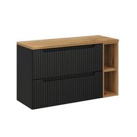 WASCHTISCHUNTERSCHRANK 100.4cm Riva Schwarz und Holz - Schwarz, Holzwerkstoff (100.4/59/40cm) - Petits-meubles