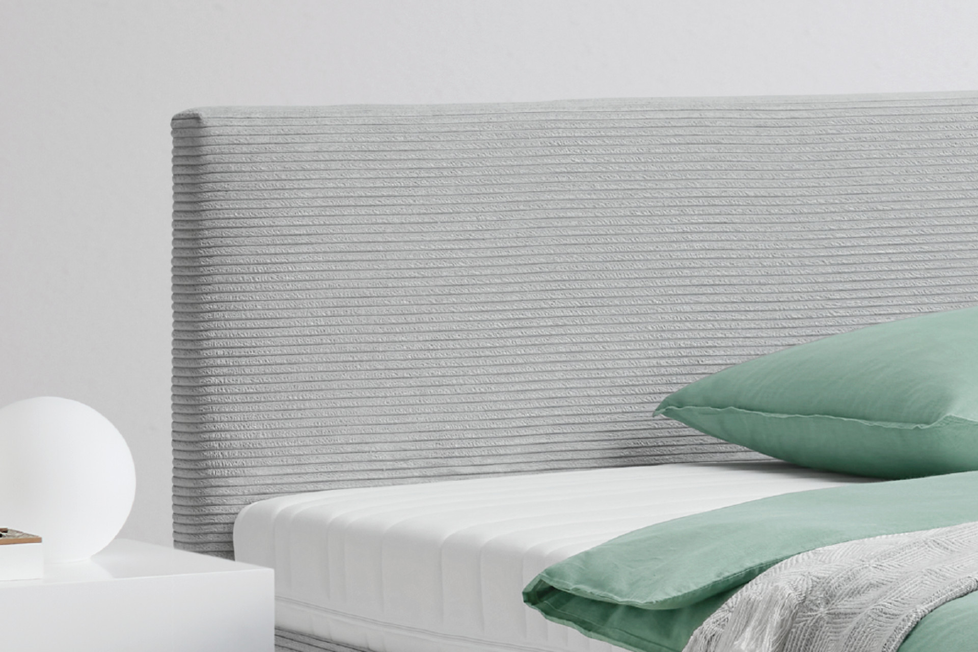 Polsterbett grau gepolstertes Kopfteil 