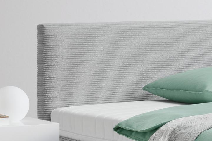 Polsterbett grau gepolstertes Kopfteil