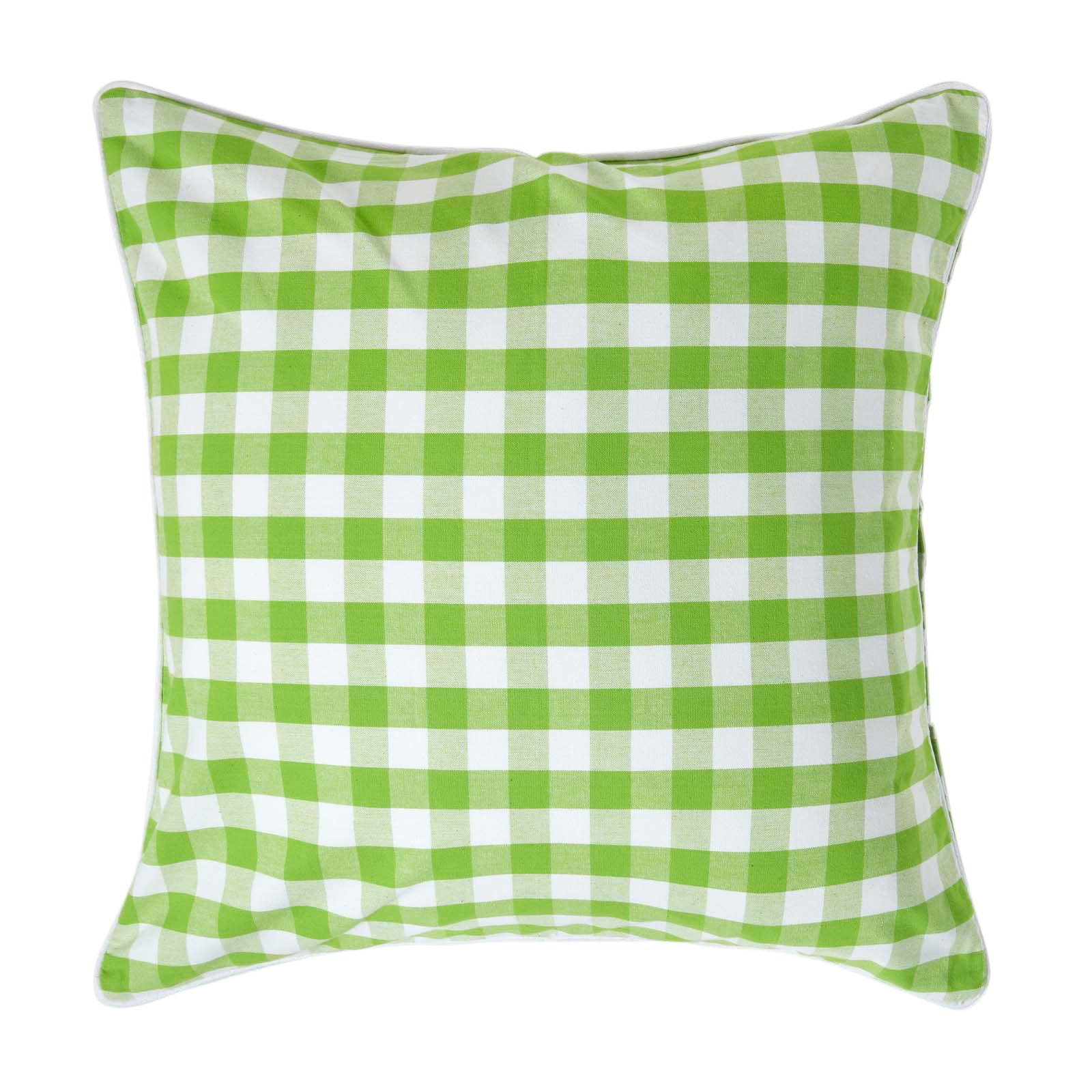 KISSENHÜLLE Karo-Muster 60/60 cm, 100% Baumwolle - Grün, Textil (60/60cm) - Homescapes