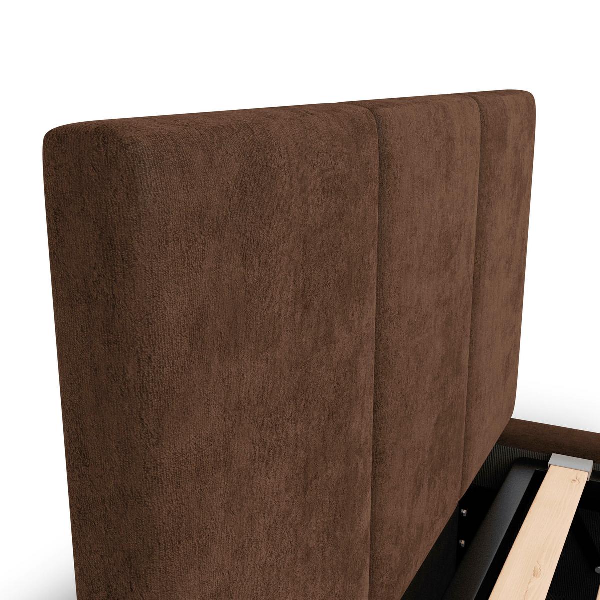 POLSTERBETT für Schlafzimmer Bett mit Stauraum Braun 90x200 - Braun, Holzwerkstoff/Metall (90/200cm) - Muralo