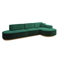 ECKSOFA Ottomane Rechts MARI-L2-v2 - 328x171x83 cm Grün Velours - Grün, Holzwerkstoff/Textil (171/328cm) - ALTDECOR