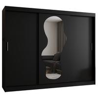 SCHIEBETÜRENSCHRANK mit Spiegel ULTRA 200/250/62 3-türig - Silberfarben/Schwarz, Holz (250/200/62cm) - MÖBEL KRYSPOL