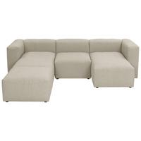 WOHNLANDSCHAFT 4 Kattrina Flachgewebe creme - Creme, Kunststoff (275/73/235cm) - 58aufmkessel