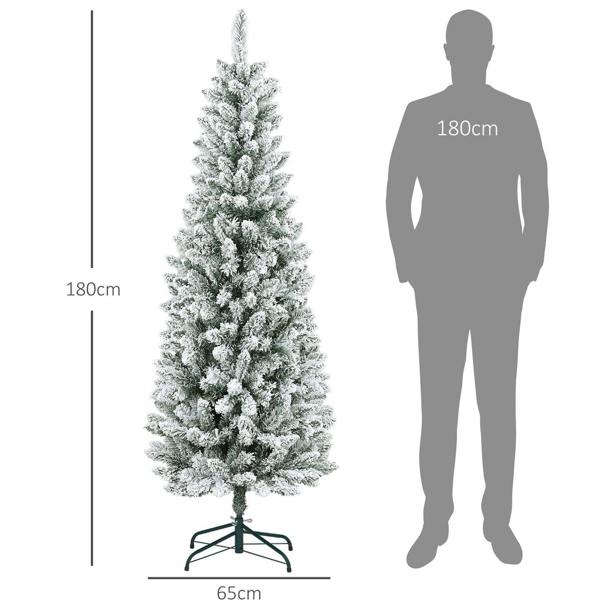 KÜNSTLICHER Weihnachtsbaum, 183 cm Christbaum mit 479 Spitzen für Weihnachten - Grün, Kunststoff/Metall (183cm) - HOMCOM