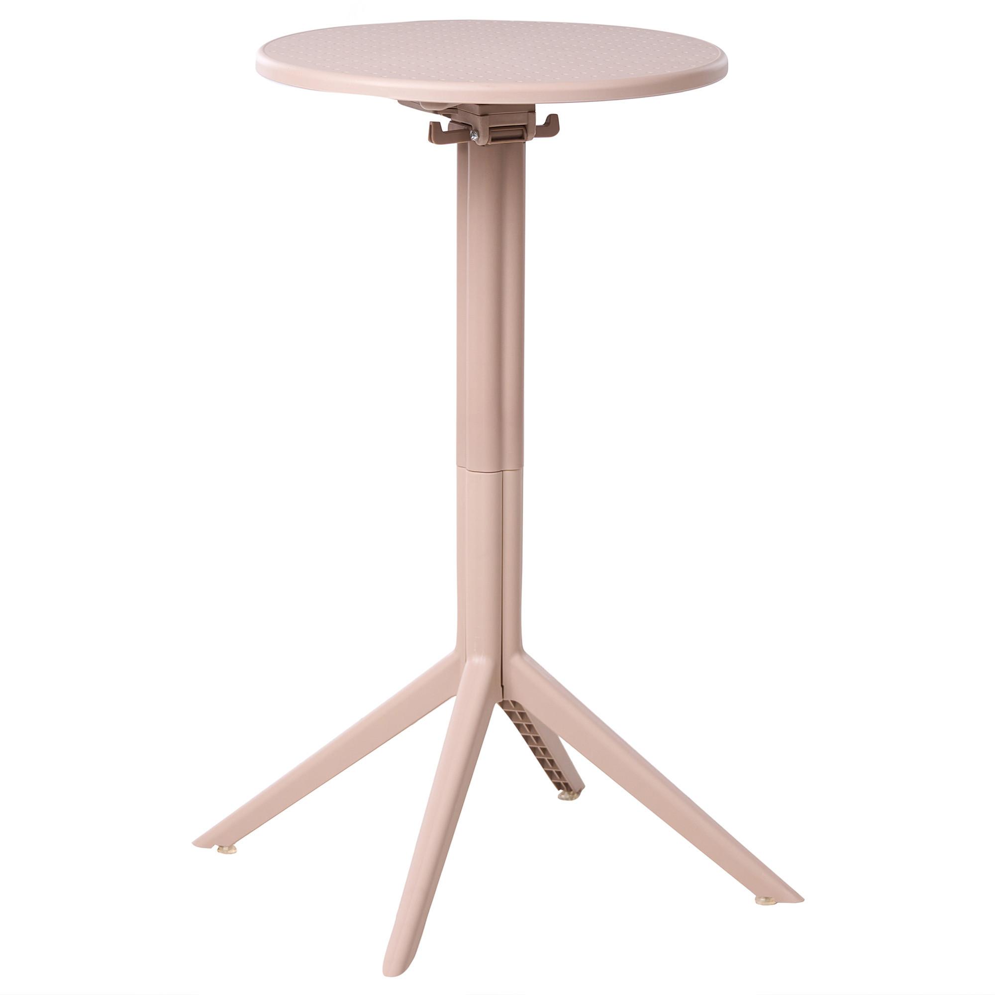 GARTEN-BARTISCH 60/60 cm Beige Legrena - Beige, Kunststoff (60/60/111cm) - Beliani