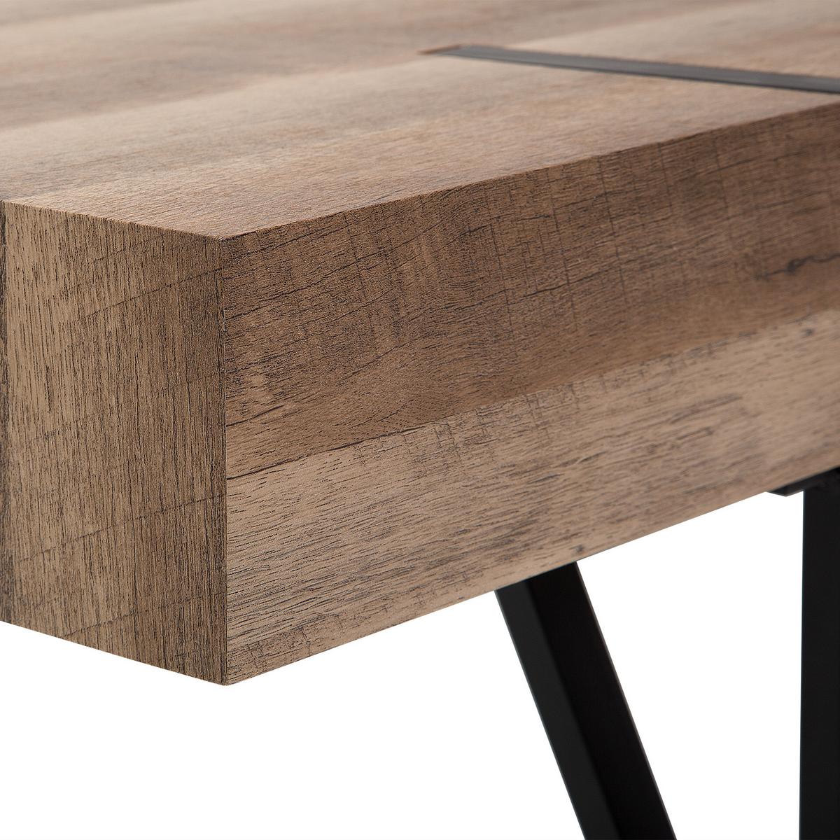 COUCHTISCH brauner Holzfarbton/schwarz rechteckig 60/110 cm Adena - Dunkelbraun/Schwarz, Holzwerkstoff (60/110/40cm) - Beliani