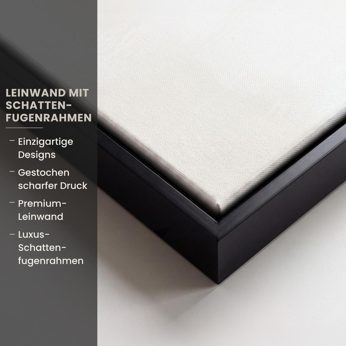 LEINWAND Bilder mit Rahmen - Braun - Japandi - Abstrakt - 100x70 - Sandfarben, Textil (100/70cm) - MuchoWow