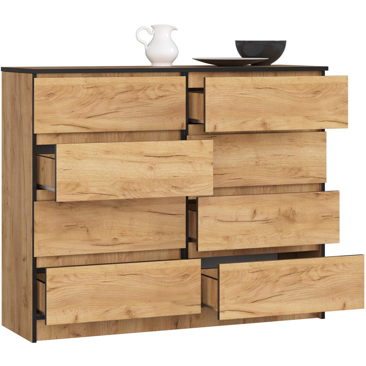 KOMMODE Eiche Craft 99/120/40 - Eiche San Remo, Holzwerkstoff (120/99/40cm) - RAUMHIRSCH FURNITURE