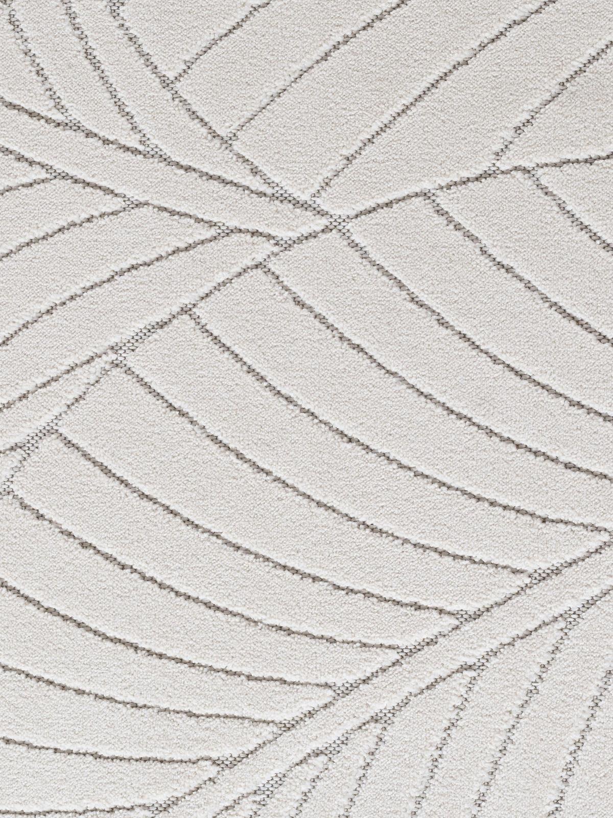 TEPPICH Outdoor, Fußbodenheizung-geeignet, mit Blattmotiv, ENGADIN in Creme, 120 x 170 cm - Creme, Textil (120/170cm) - KADIMA DESIGN