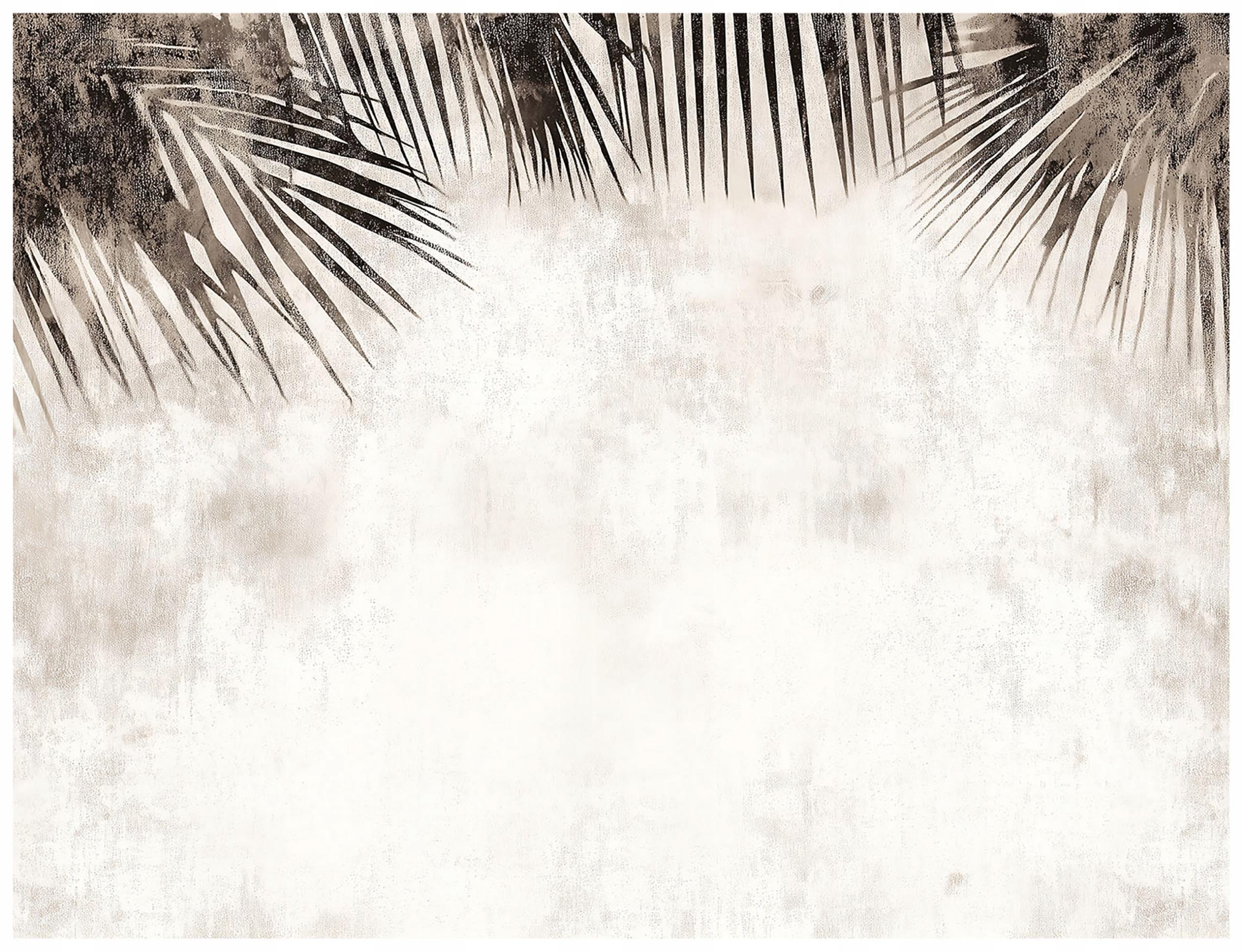 FOTOTAPETE Blätter Boho Beige Beton Wohnzimmer Tapete 200x140 - Beige, Papier (200/140cm) - Wallarena