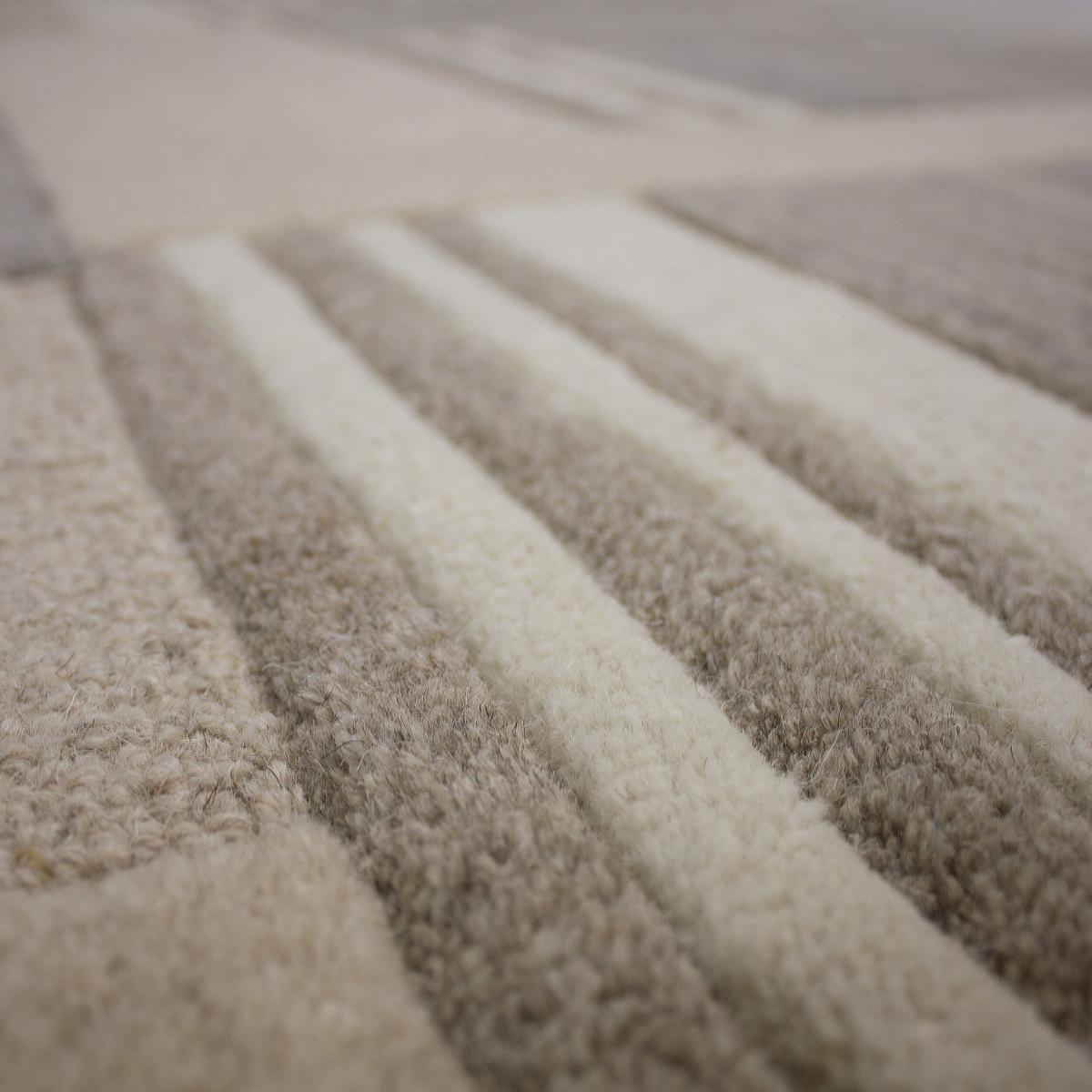 TEPPICH aus Wolle EDALE in Natur, geometrisch, 140 x 200 cm - Beige, Textil (140/200cm) - KADIMA DESIGN