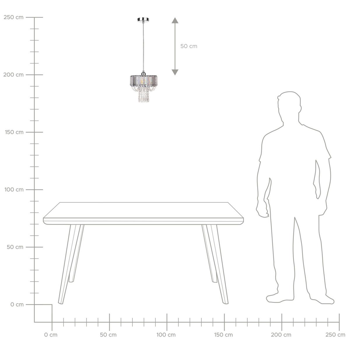 KRONLEUCHTER Adorn 24/24/83 cm - Transparent, Metall (24/24/83cm) - Beliani