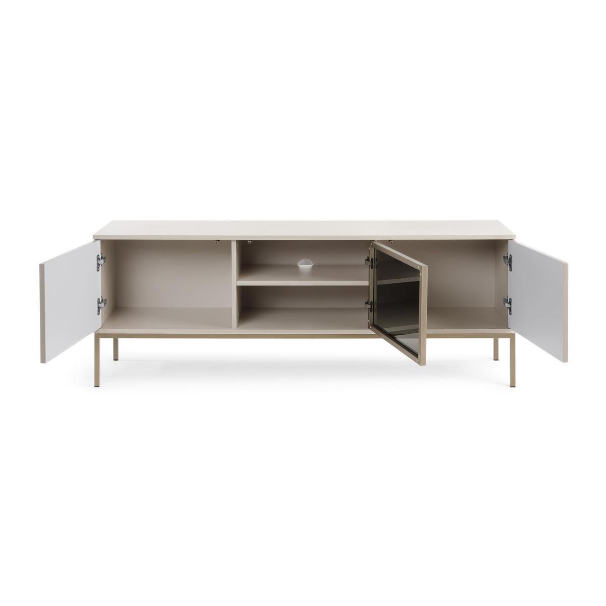 LOWBOARD SENTIERO 154x39x56 cm mit LED 3 Türen Kaschmir - Kaschmir, Holzwerkstoff (154/56/39cm) - MASSENO