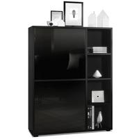 HIGHBOARD Cuba Türen in Schwarz Hochglanz - Schwarz Hochglanz, Holzwerkstoff (79/105.5/35.5cm) - Vladon