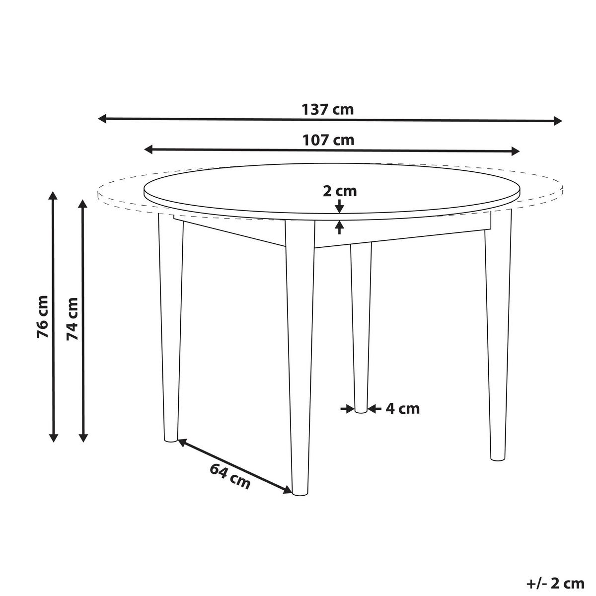 ESSTISCH ausziehbar Helle Eiche 107-137/107 cm Echo - Hellbraun, Holzwerkstoff (107/107/76cm) - Beliani