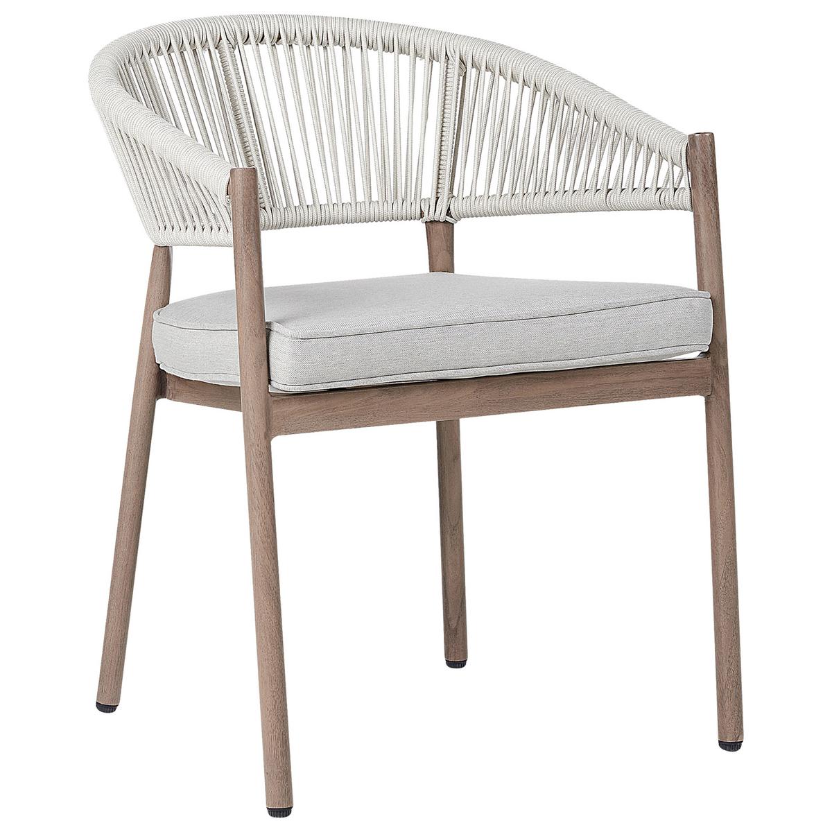 GARTENMÖBEL-SET 6-Sitzer Dunkler Holzfarbton Flavia - Dunkelbraun/Beige, Metall - Beliani