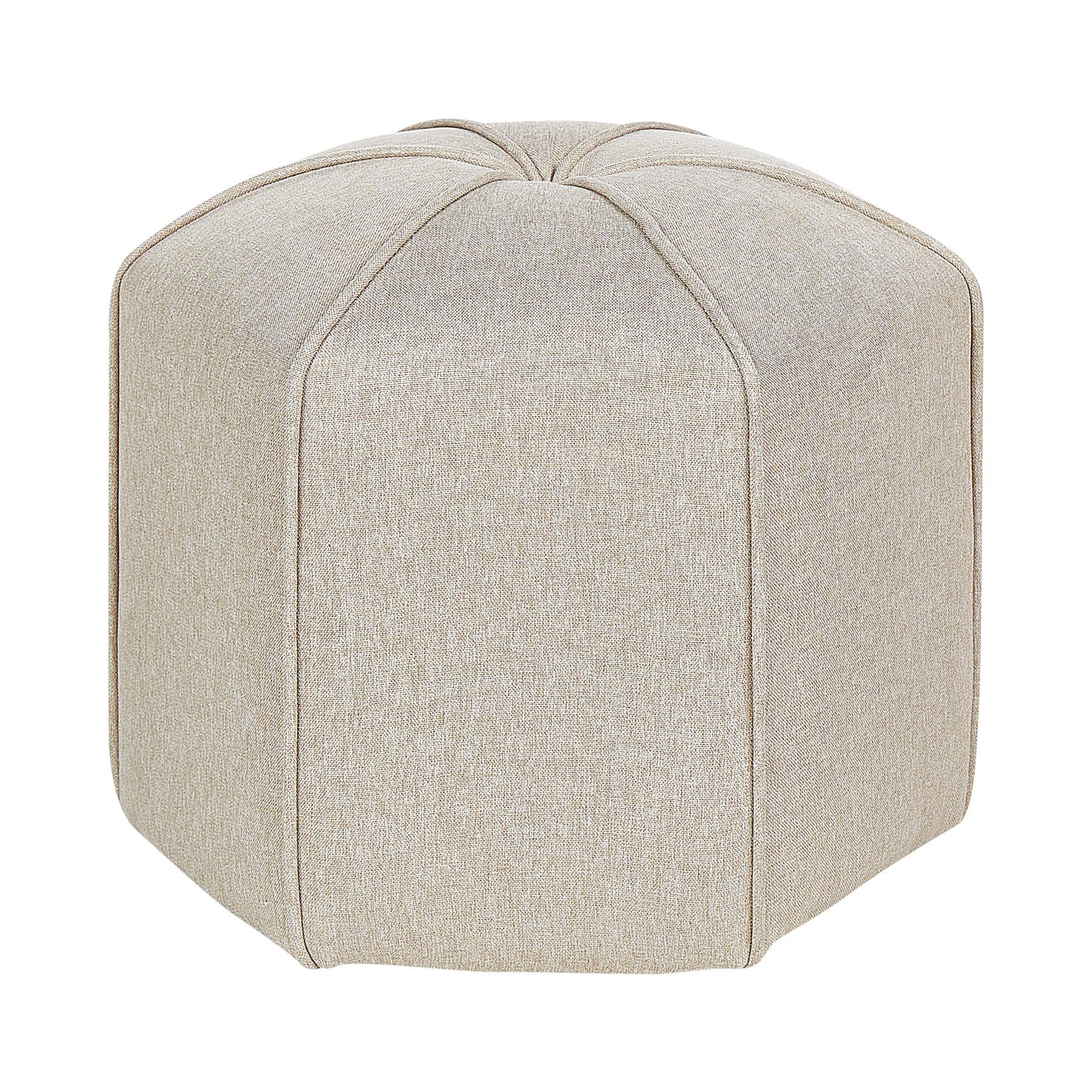 POUF Kunstleinen Beige Wishek - Beige, Textil (45/40/45cm) - Beliani
