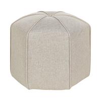 POUF Kunstleinen Beige Wishek - Beige, Textil (45/40/45cm) - Beliani