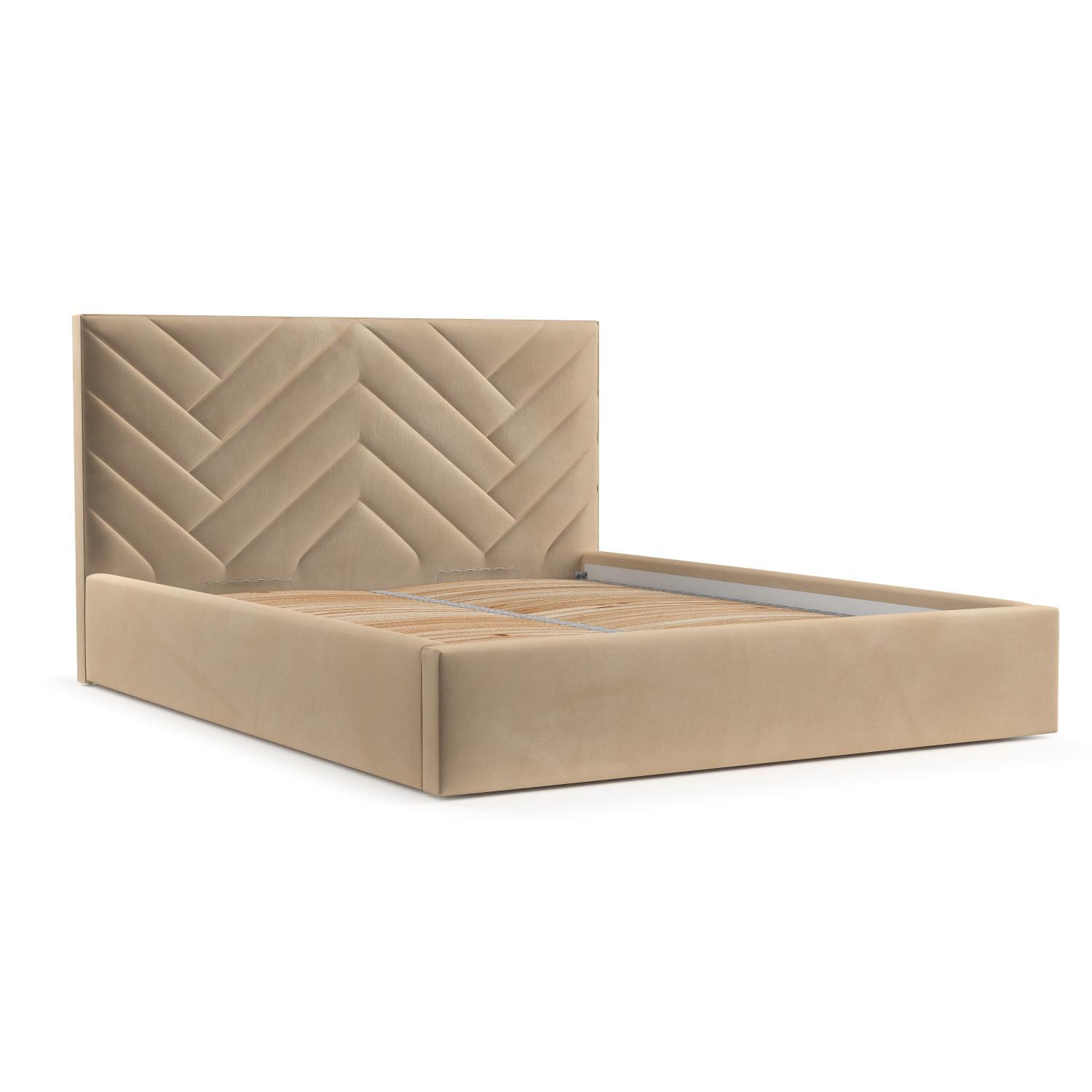 POLSTERBETT Arco 180/200 cm Beige im Kronos Stoff - Beige/Schwarz, Holz/Holzwerkstoff (180/200cm) - AltaBeds