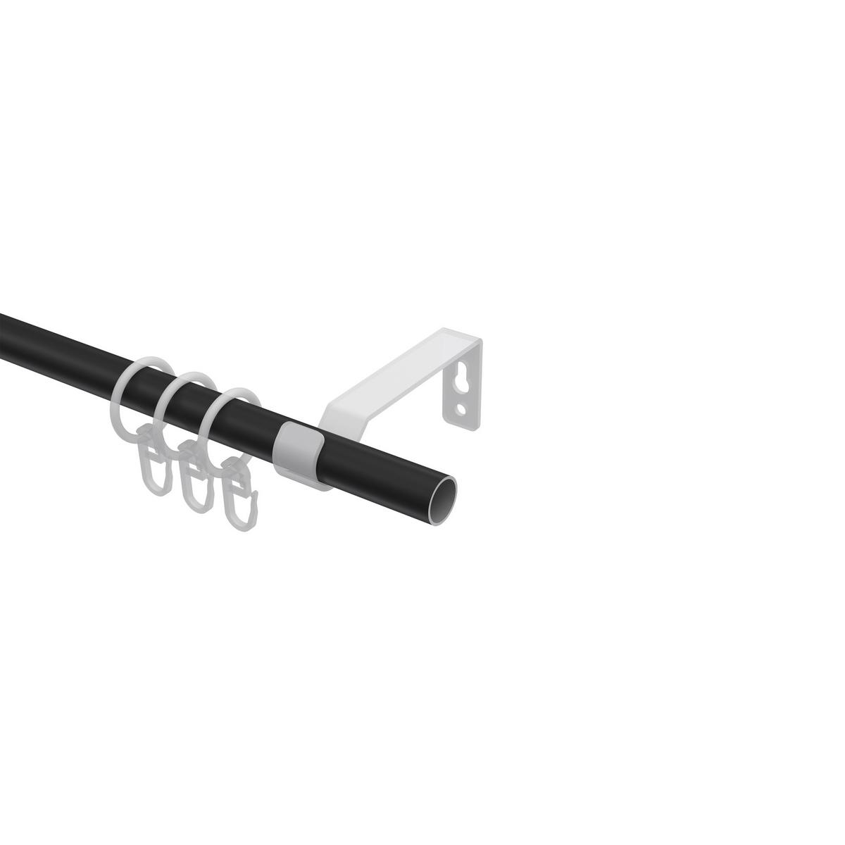 GARDINENSTANGE Olymp Alessia 100 cm, 1-läufig, 16 mm Ø Schwarz - Schwarz, Metall (100cm) - INTERDECO