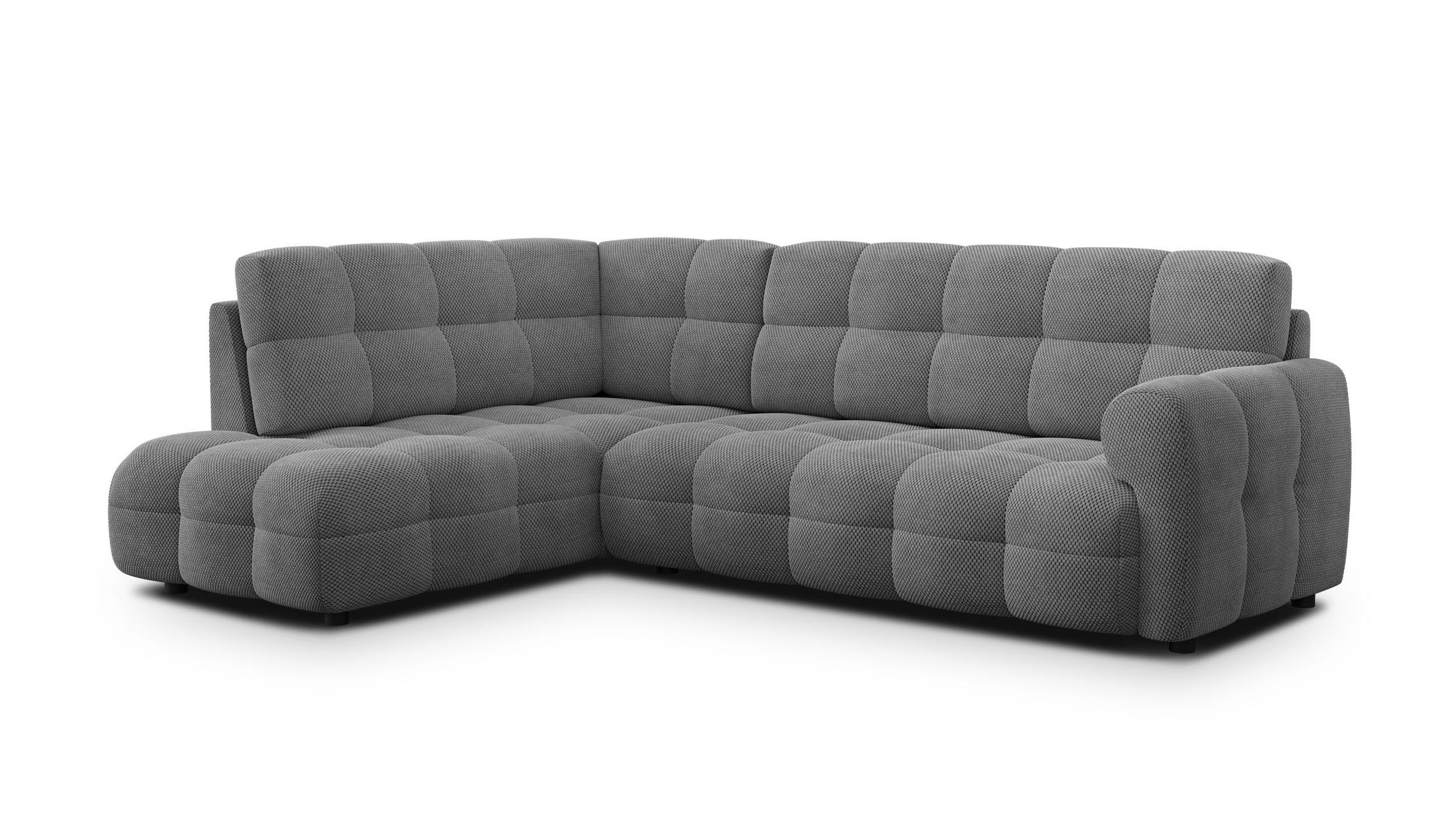 ECKSOFA MELLOW 5-Sitzer, grau - Schwarz/Grau, Holz/Textil (283/191cm) - Wozimo