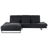 ECKSOFA 4-Sitzer Stoff Schwarz rechtsseitig Ikast - Schwarz, Textil (320/214cm) - Beliani