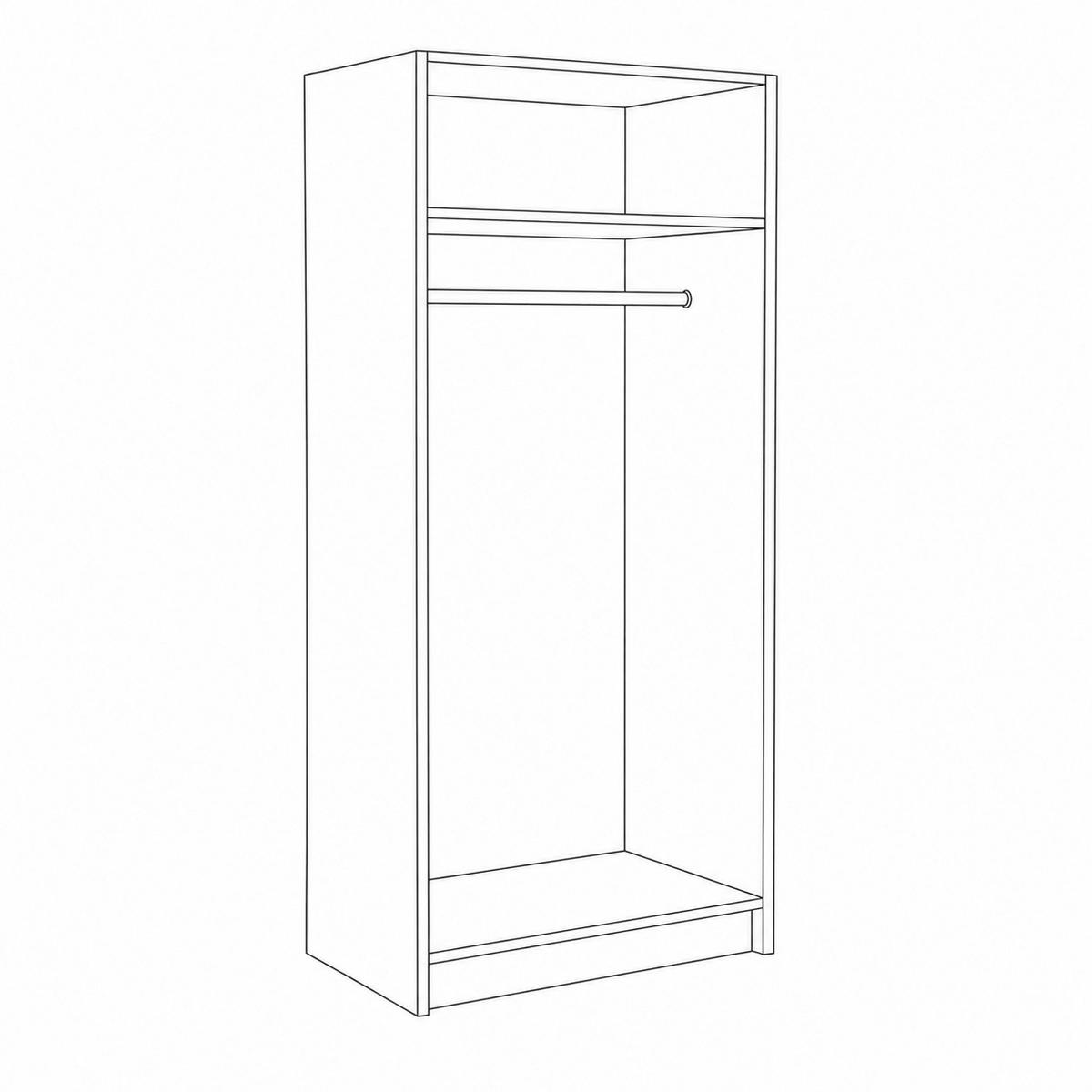 DREHTÜRENSCHRANK PINELLO 81/177/52cm 2-türig Weiß - Weiß, Holzwerkstoff (81/177/52cm) - MASSENO