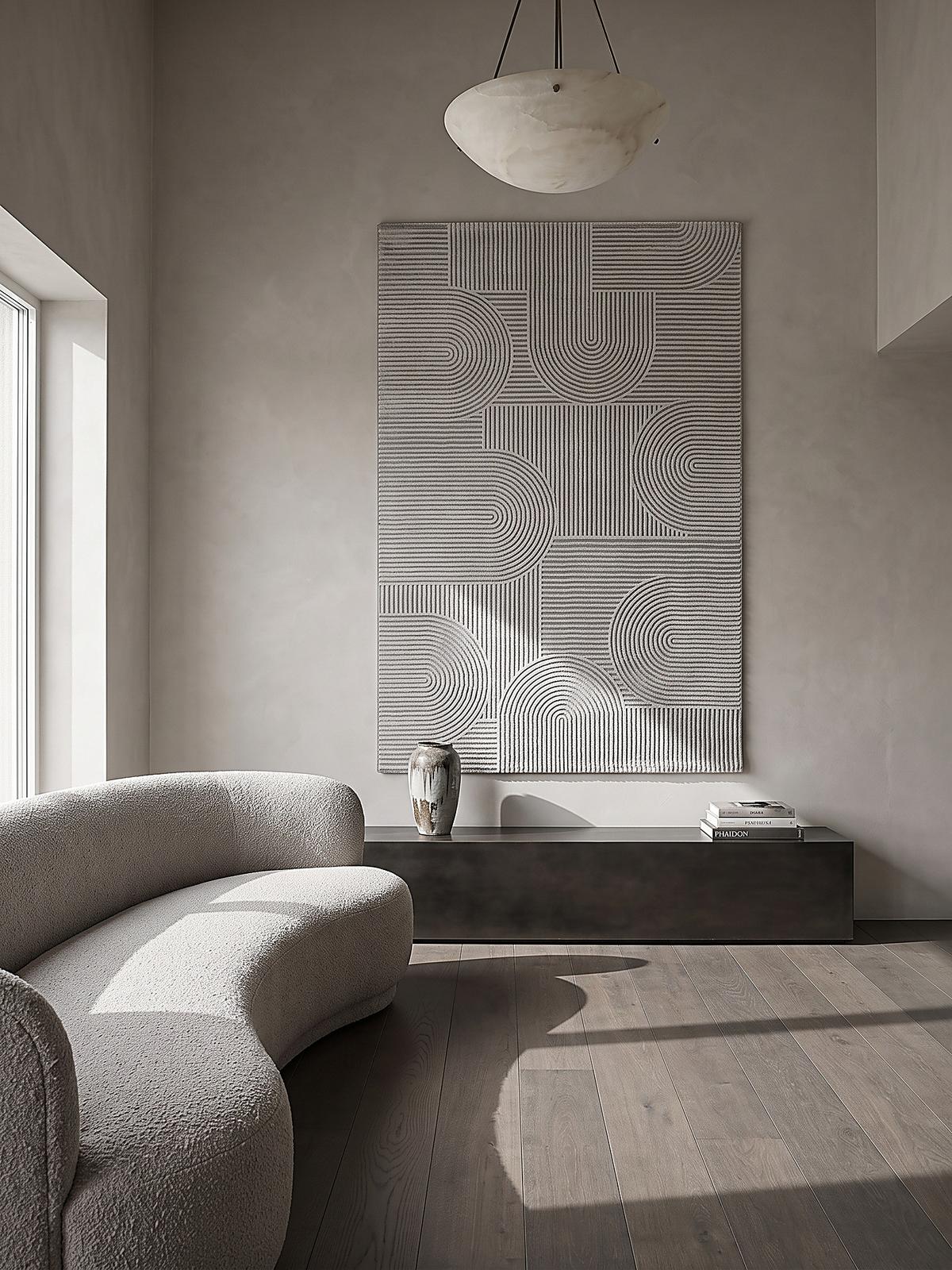 TEPPICH Kurzflor ERESMA Geometrisch Polyester Grau 140 x 200 cm - Grau, Textil (140/200cm) - KADIMA DESIGN