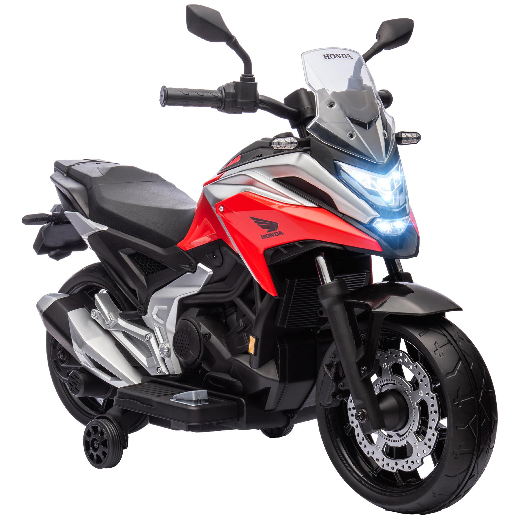KINDER Elektro-Motorrad, 12V Kindermotorrad mit MP3, USB, LED-Scheinwerfer Rot - Rot, Kunststoff (107/46/75cm) - AIYAPLAY