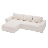 ECKSOFA Tazones Creme Links - Creme, Holz/Kunststoff (250/165cm) - Graingold