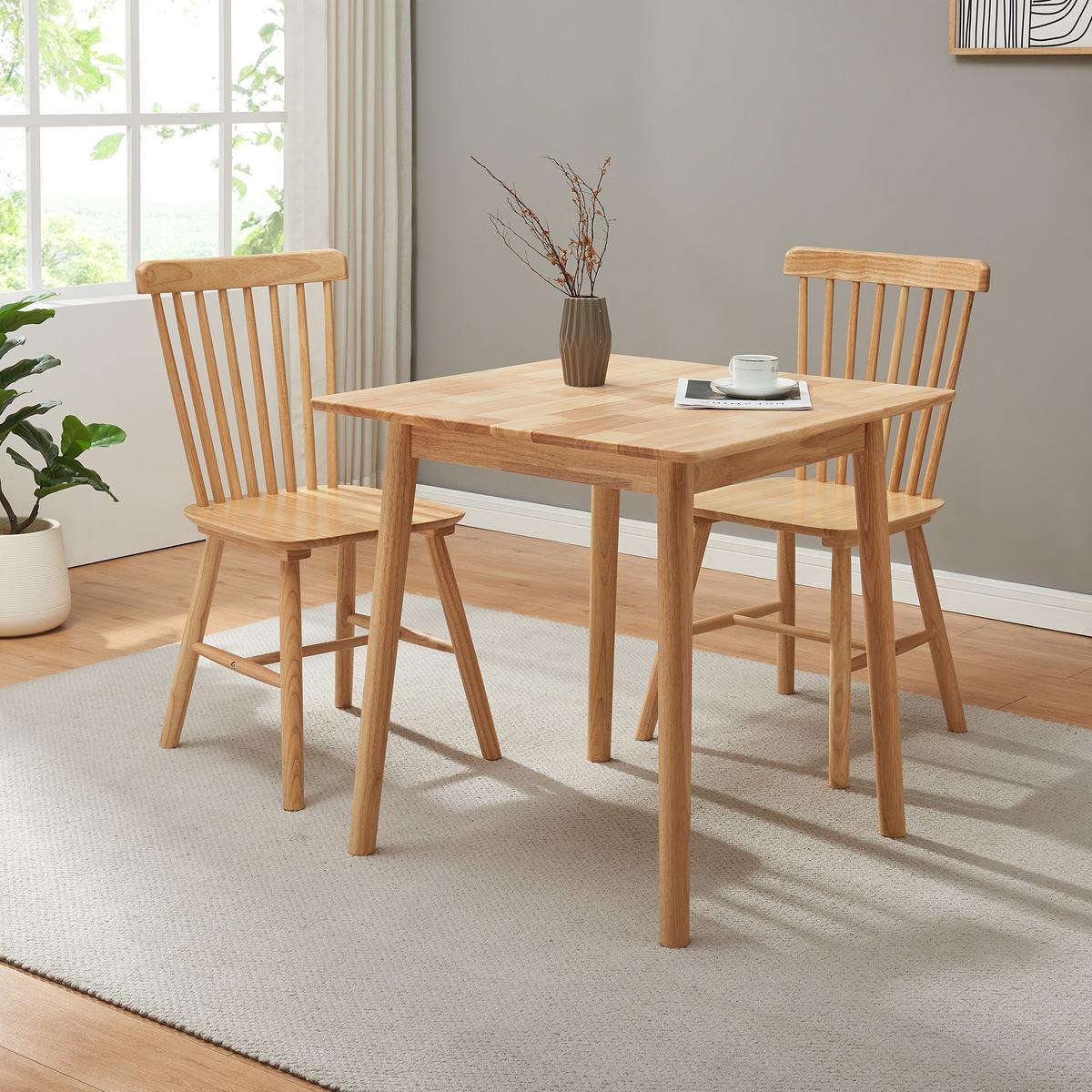 ESSTISCH Klijori - Naturfarben, Holz (75/75/73.5cm) - [en.casa]