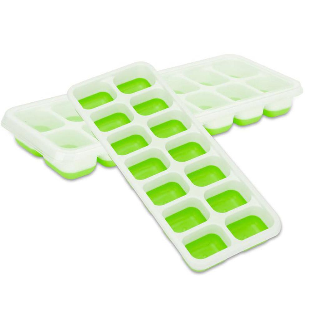 EISWÜRFELFORM 4er Set - Grün, Kunststoff (9.9/2.9/25.5cm) - Intirilife