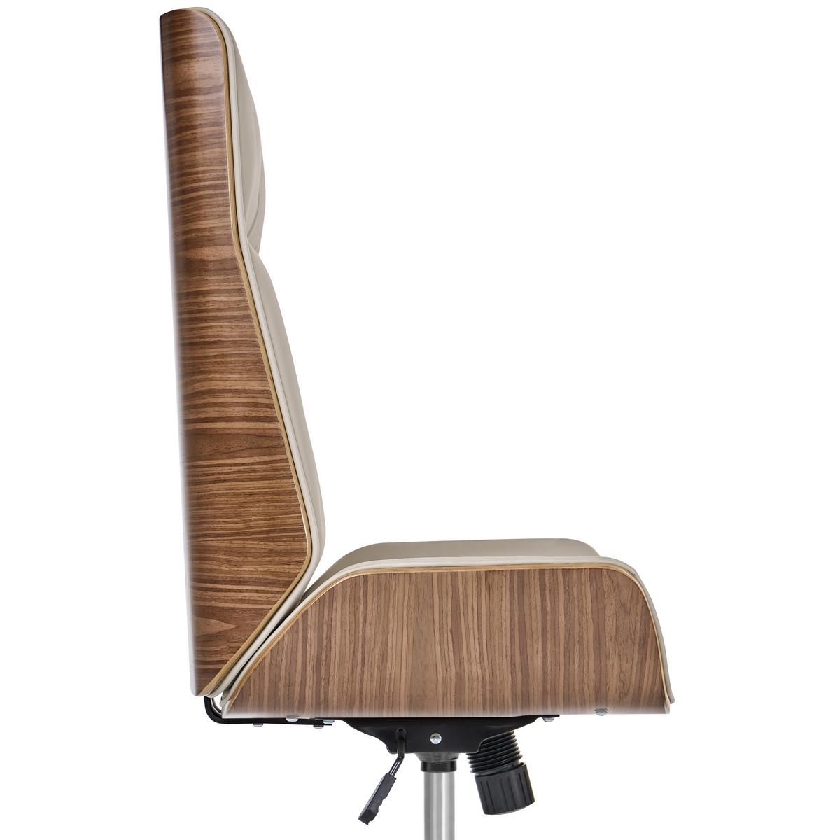 BÜROSTUHL Kunstleder Taupe Pliora - Taupe, Kunststoff (68/113/68cm) - Beliani