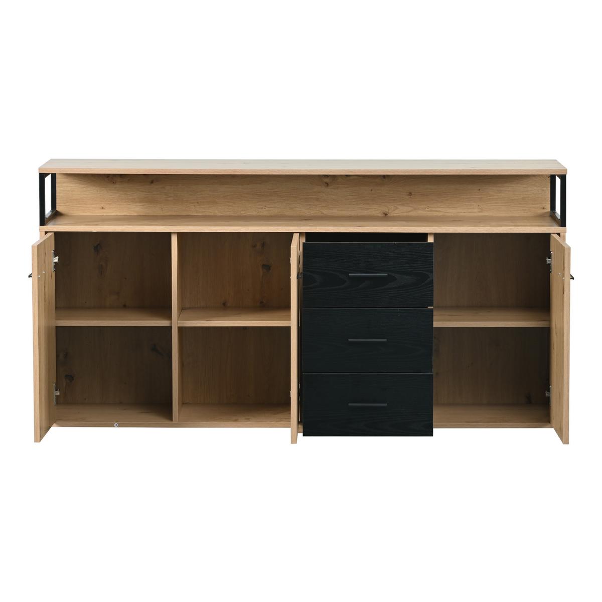 SIDEBOARD Holzeffekt 150/35/75,9 cm - Braun, Holzwerkstoff/Metall (35/76/150cm) - Urban Meuble