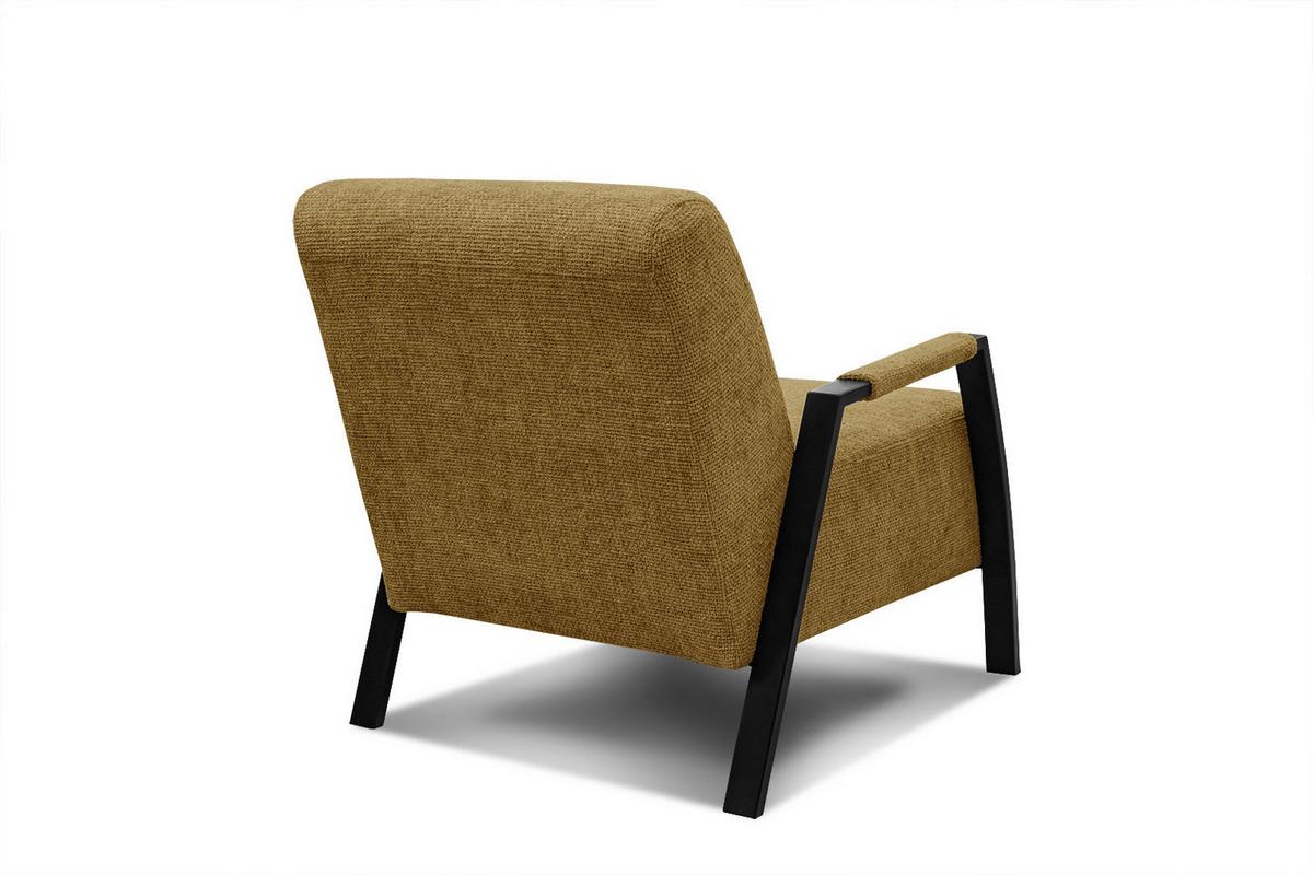 SESSEL KOBE, dunkelgelb - Dunkelgelb/Schwarz, Holz/Textil (72/76/90cm) - Wozimo